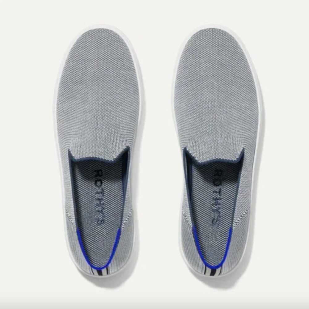 Rothy's Slip On Sneakers in Anchor (light blue/grey)